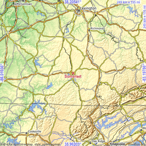 Topographic map of Somerset