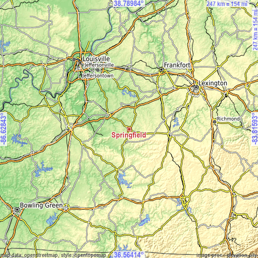 Topographic map of Springfield