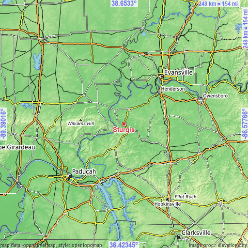 Topographic map of Sturgis