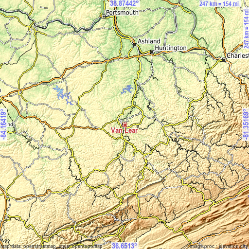 Topographic map of Van Lear