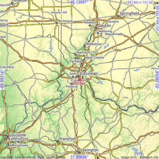 Topographic map of Wilder