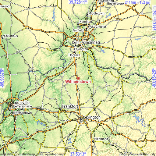 Topographic map of Williamstown