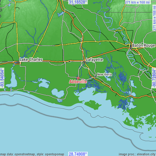 Topographic map of Abbeville