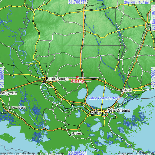 Topographic map of Albany