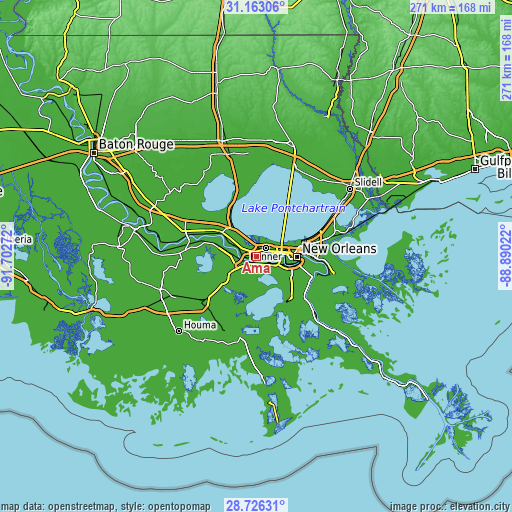 Topographic map of Ama