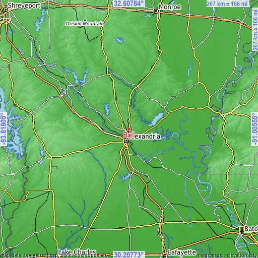 Topographic map of Ball