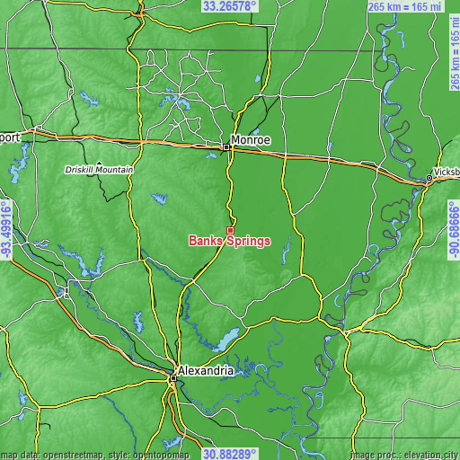 Topographic map of Banks Springs