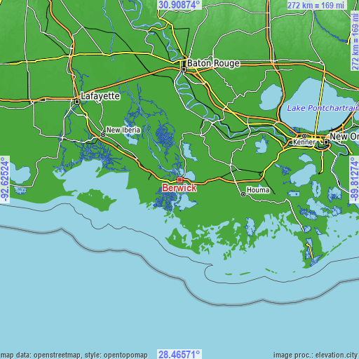 Topographic map of Berwick