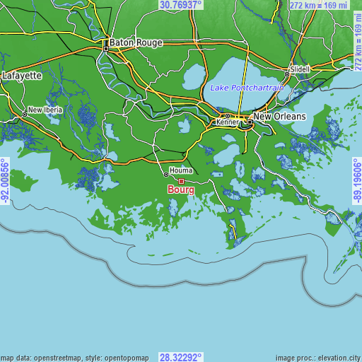 Topographic map of Bourg