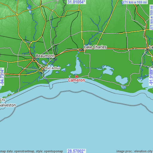 Topographic map of Cameron