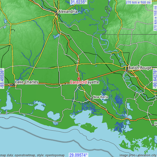 Topographic map of Carencro