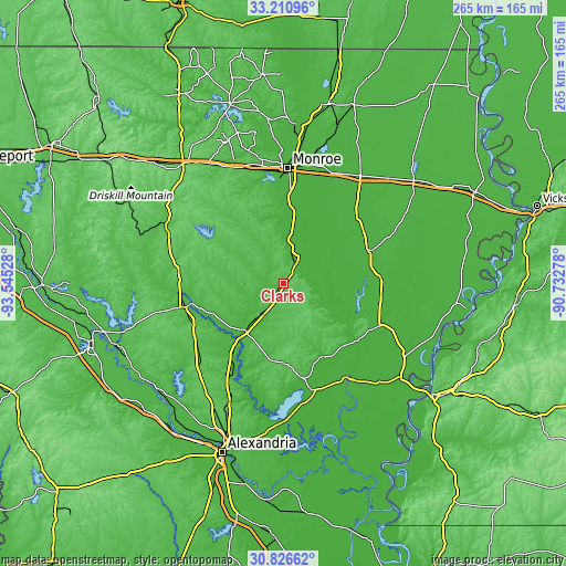 Topographic map of Clarks