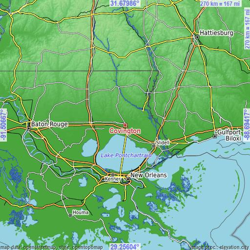 Topographic map of Covington