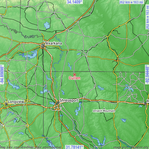 Topographic map of Cullen