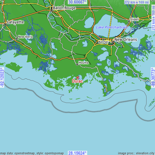 Topographic map of Dulac