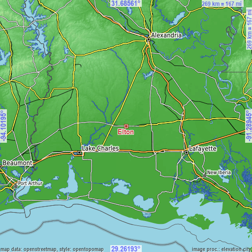 Topographic map of Elton