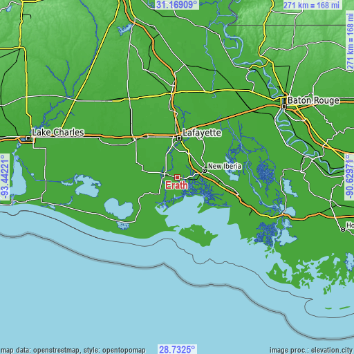 Topographic map of Erath