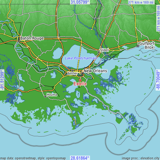 Topographic map of Estelle