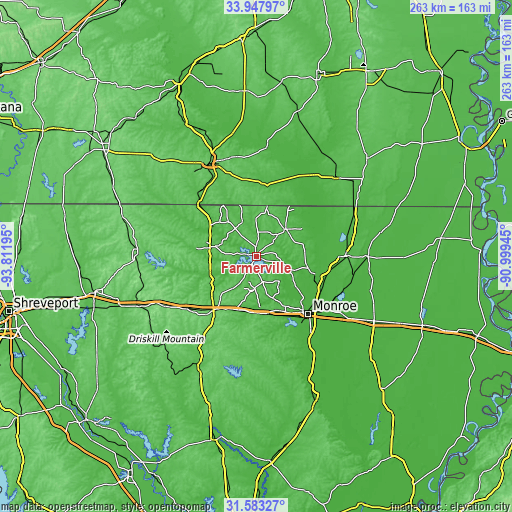 Topographic map of Farmerville