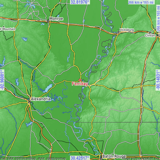 Topographic map of Ferriday