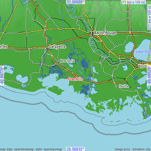 Topographic map of Franklin