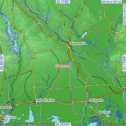 Topographic map of Glenmora