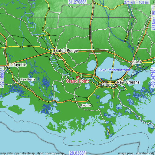 Topographic map of Grand Point