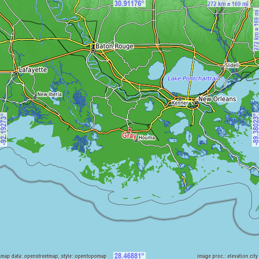 Topographic map of Gray