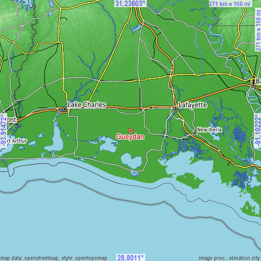 Topographic map of Gueydan