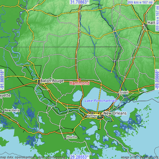 Topographic map of Hammond