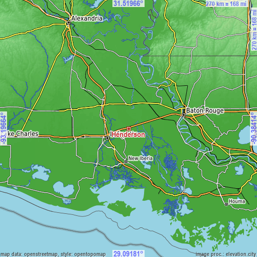 Topographic map of Henderson