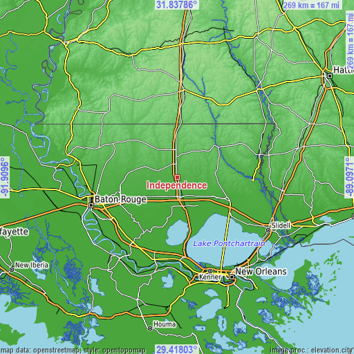 Topographic map of Independence