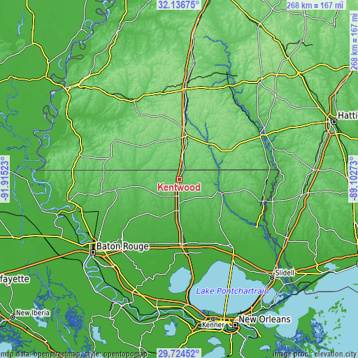 Topographic map of Kentwood