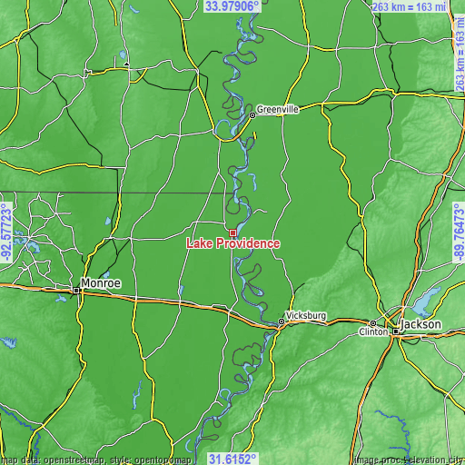 Topographic map of Lake Providence