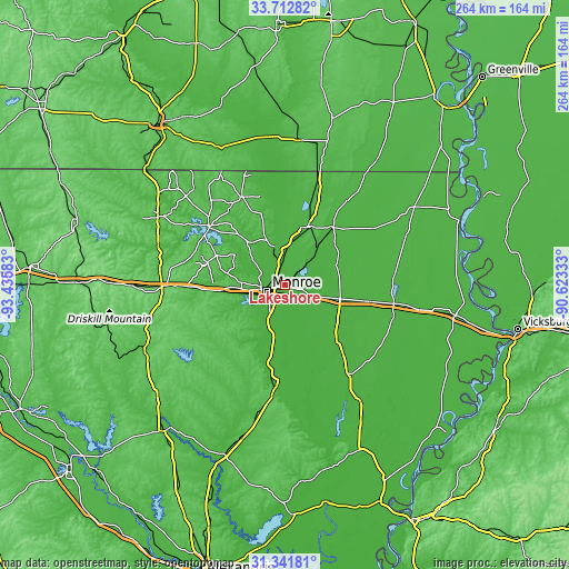 Topographic map of Lakeshore