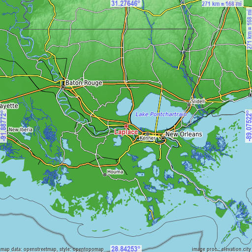 Topographic map of Laplace