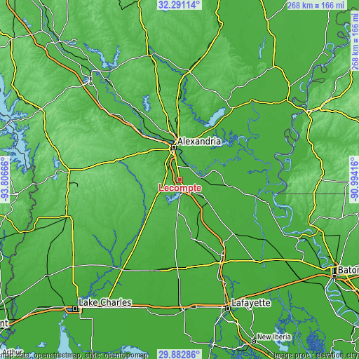 Topographic map of Lecompte