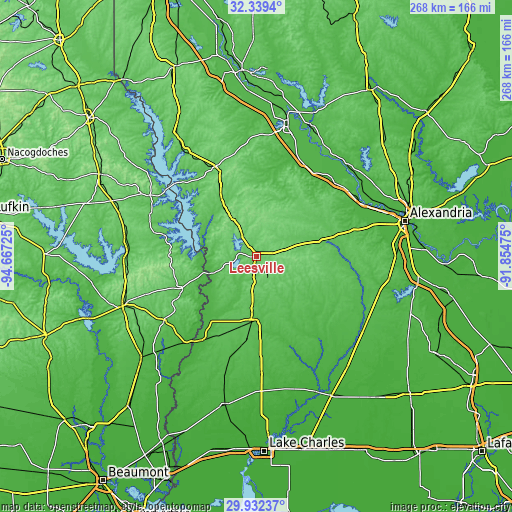 Topographic map of Leesville