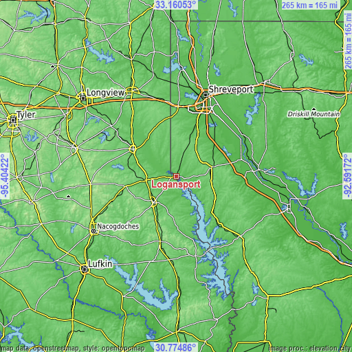 Topographic map of Logansport