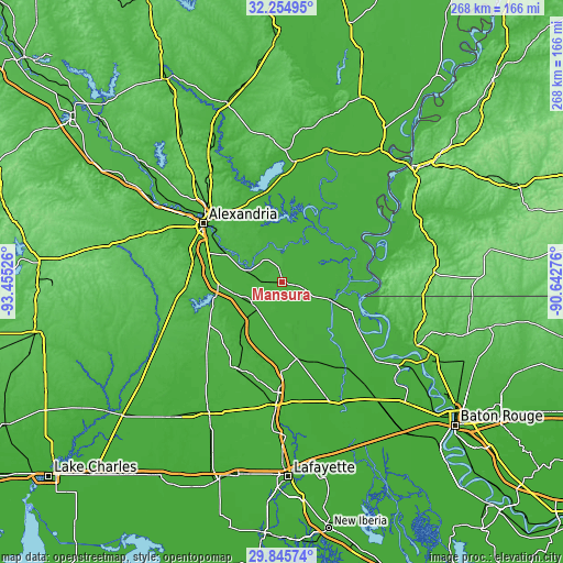 Topographic map of Mansura