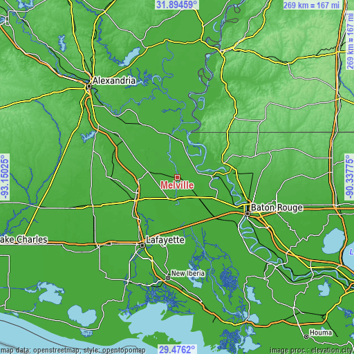 Topographic map of Melville