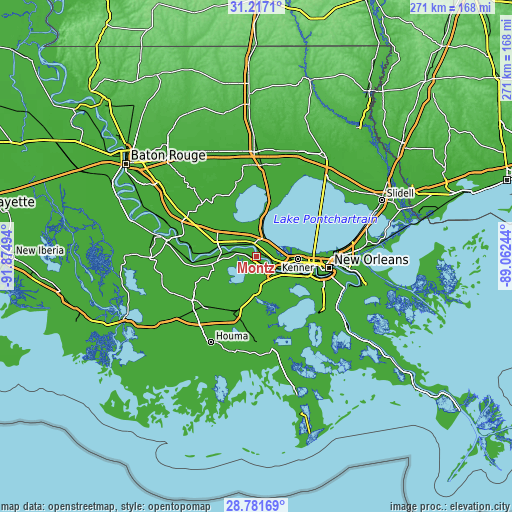 Topographic map of Montz