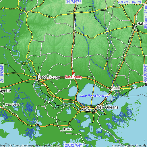 Topographic map of Natalbany