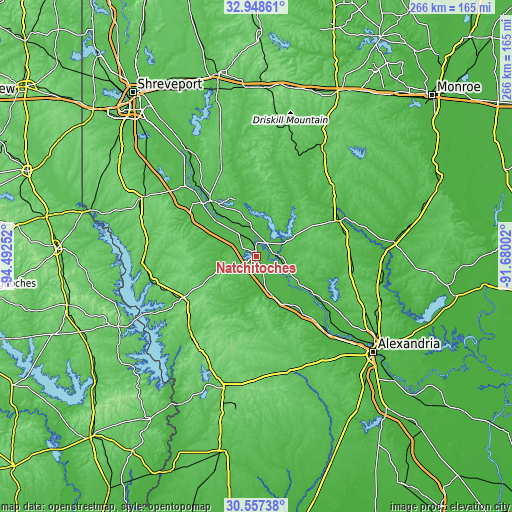 Topographic map of Natchitoches