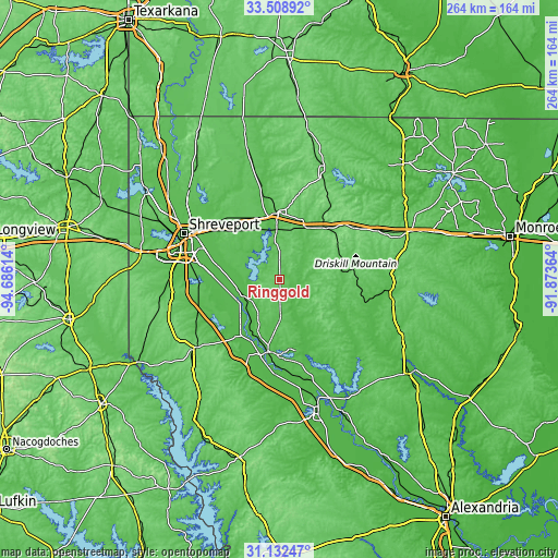 Topographic map of Ringgold