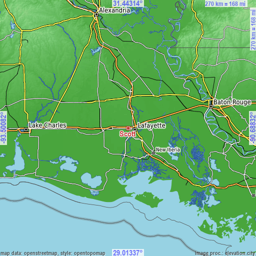 Topographic map of Scott