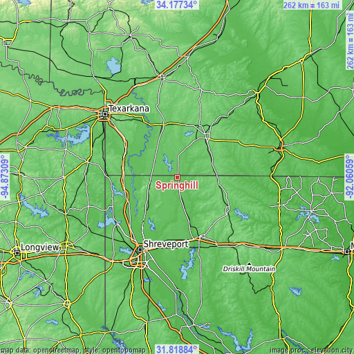 Topographic map of Springhill