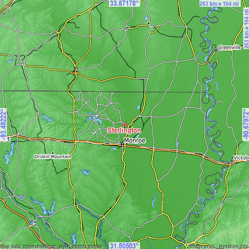 Topographic map of Sterlington