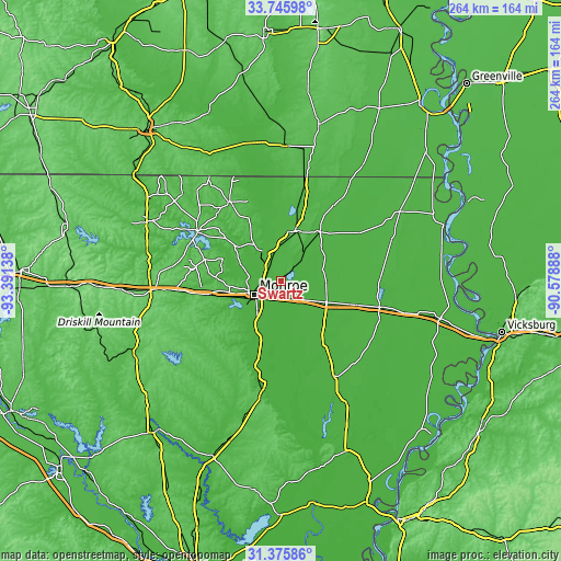 Topographic map of Swartz