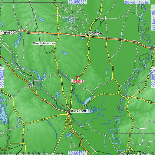 Topographic map of Urania